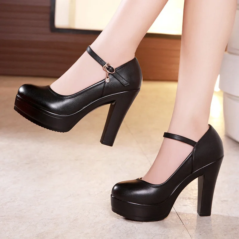 Women Formal Office Wear Tops - Scarpe con Tacco Alto a Blocco