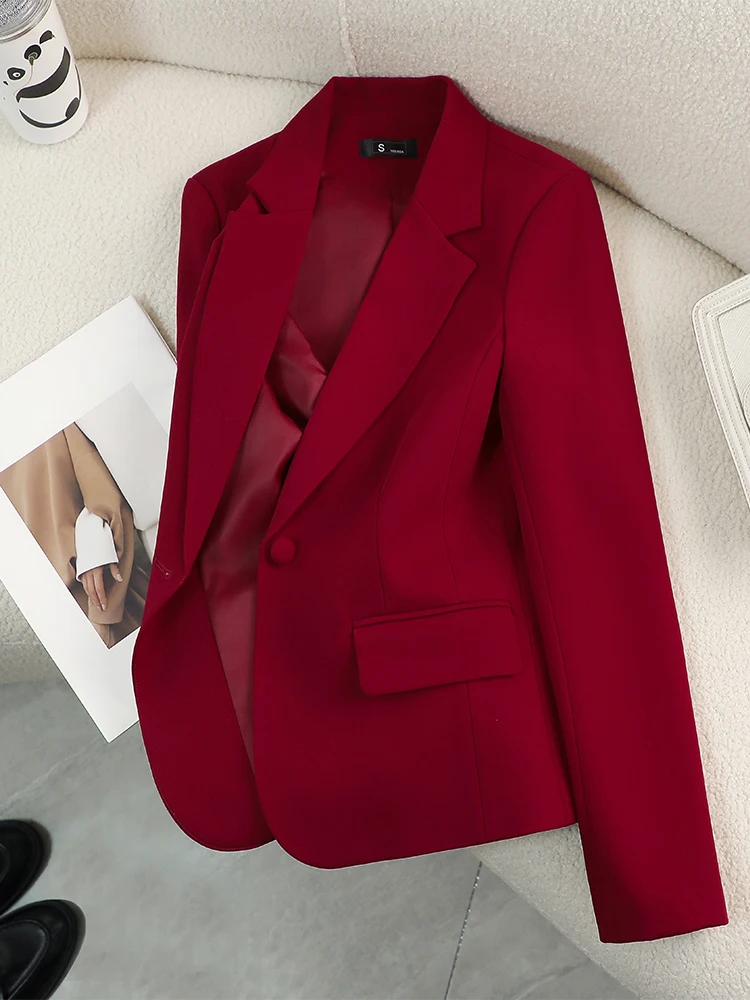 Formal Winter Wear Women Jacket - Blazer da donna da donna rosso
