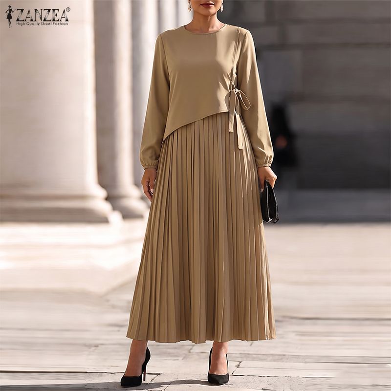 Women Formal Office Wear Tops - ZANZEA Abito lungo da donna taglie