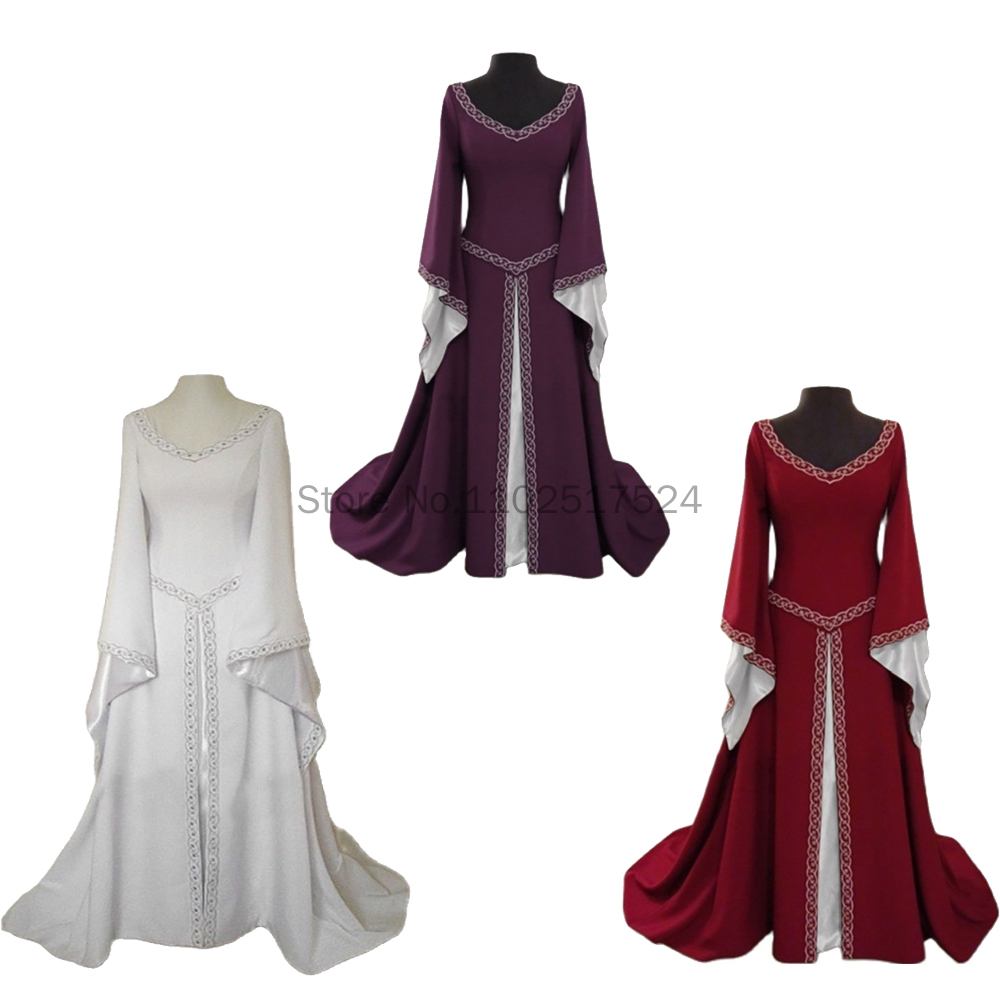 Women'S Formal Wear Wedding - Abito lungo da sposa bianco rinascimentale