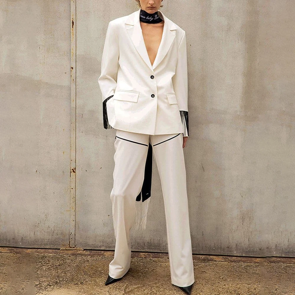 Women Formal Wear Without Blazer - Set di due pezzi bianchi alla