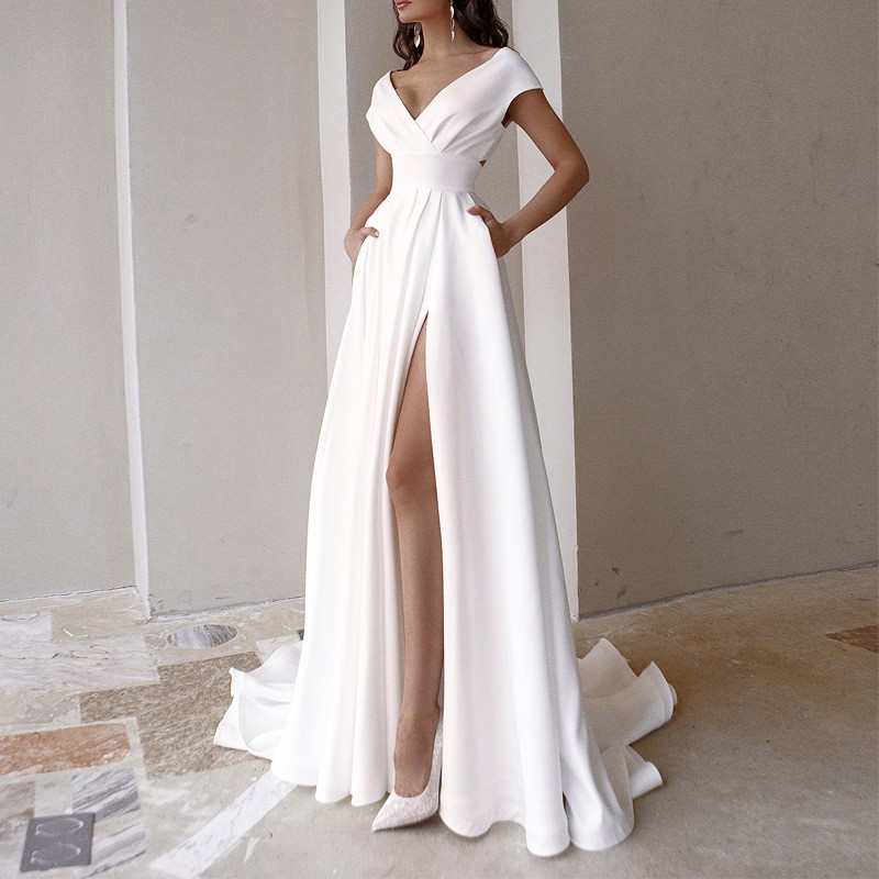 Women Formal Wear Black And White - Nuovo Elegante Abito Lungo da Donna