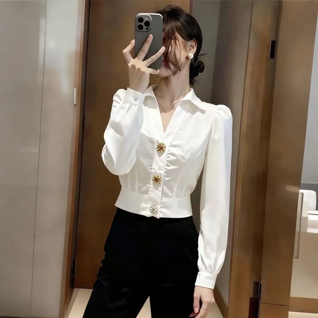 Elegante Camicia Bianca con Sc - Women Formal Office Wear Tops recensione e prezzo