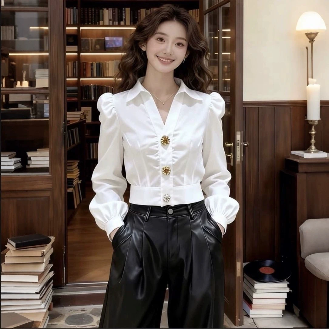 Elegante Camicia Bianca con Sc - Women Formal Office Wear Tops recensione e prezzo