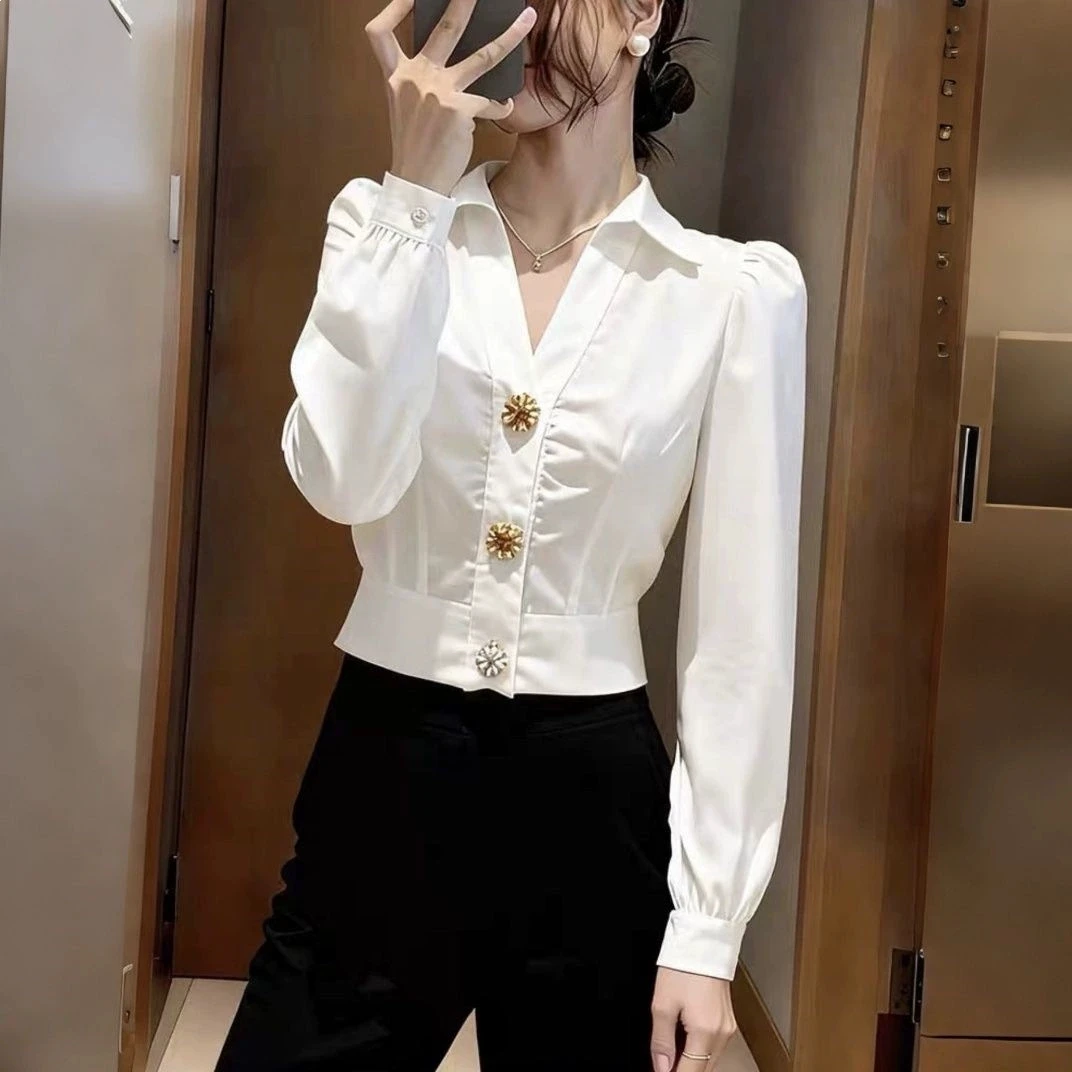 Elegante Camicia Bianca con Sc - Women Formal Office Wear Tops recensione e prezzo