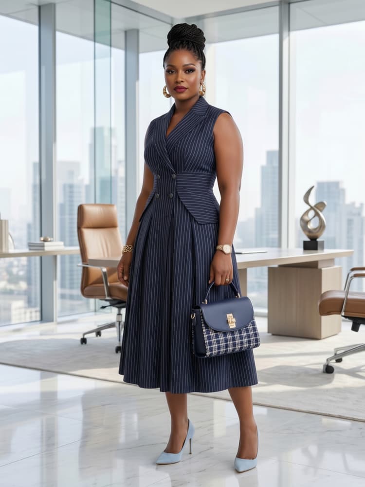 Abito Midi Senza Maniche con C - Women Formal Office Wear Tops recensione e prezzo
