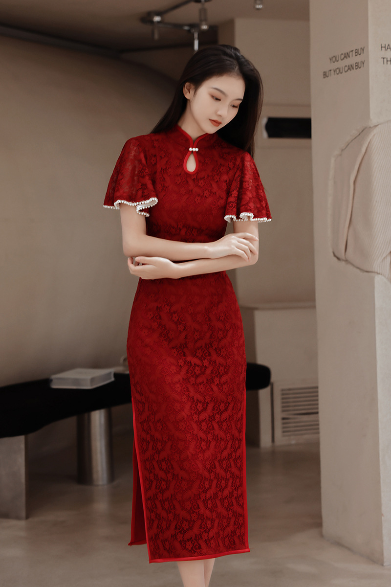 Rosso Cheongsam donne cinesi p - Women'S Formal Wear Wedding recensione e prezzo