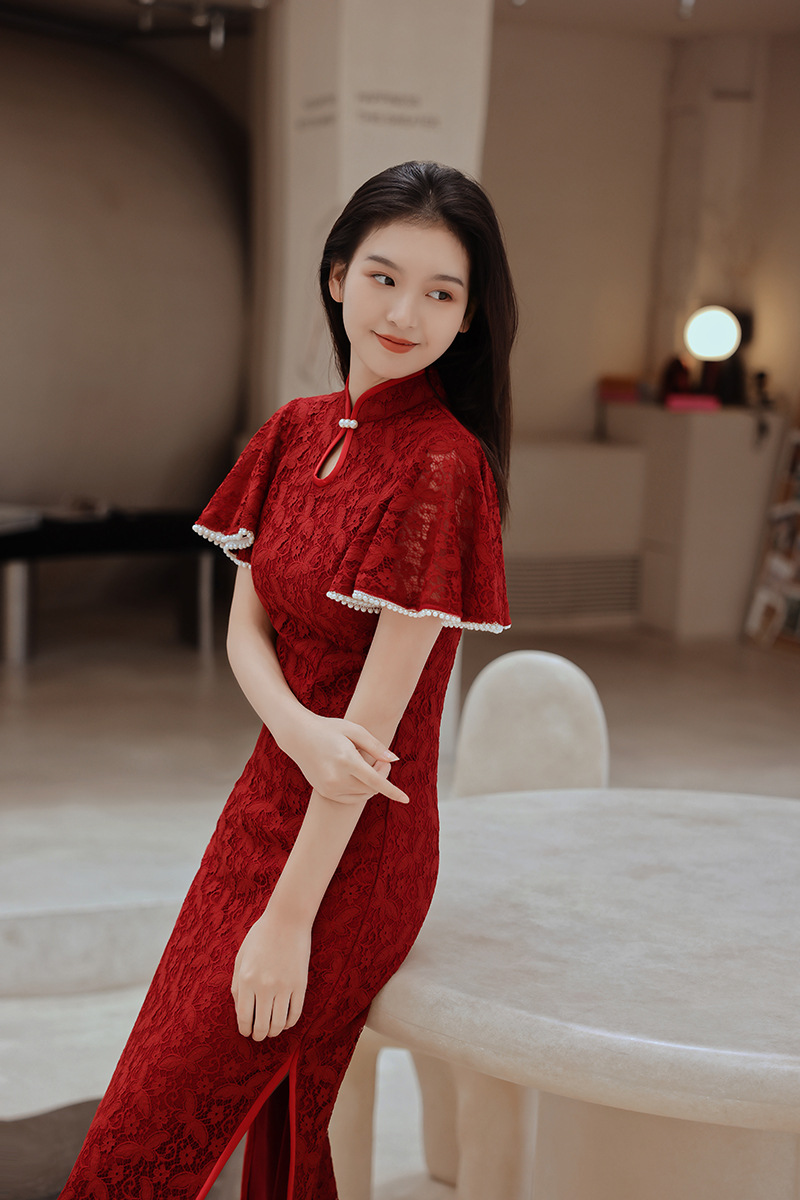 Rosso Cheongsam donne cinesi p - Women'S Formal Wear Wedding recensione e prezzo